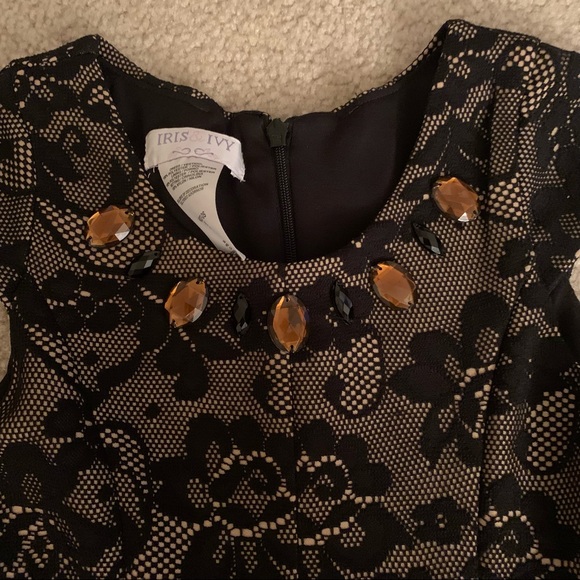 Iris and Ivy Black Lace Dress with Embellishments Size 8 Girls - Picture 3 of 6